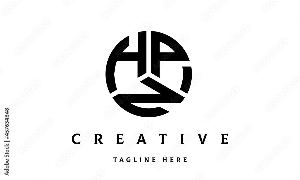 HPN creative circle three letter logo HPN creative circle three letter logo