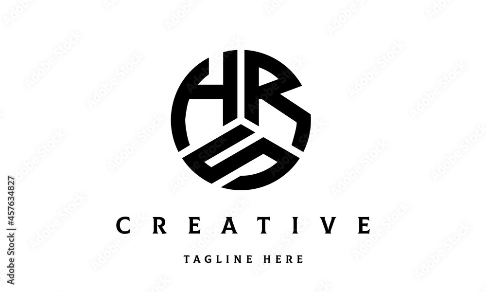 HRS creative circle three letter logo HRS creative circle three letter logo