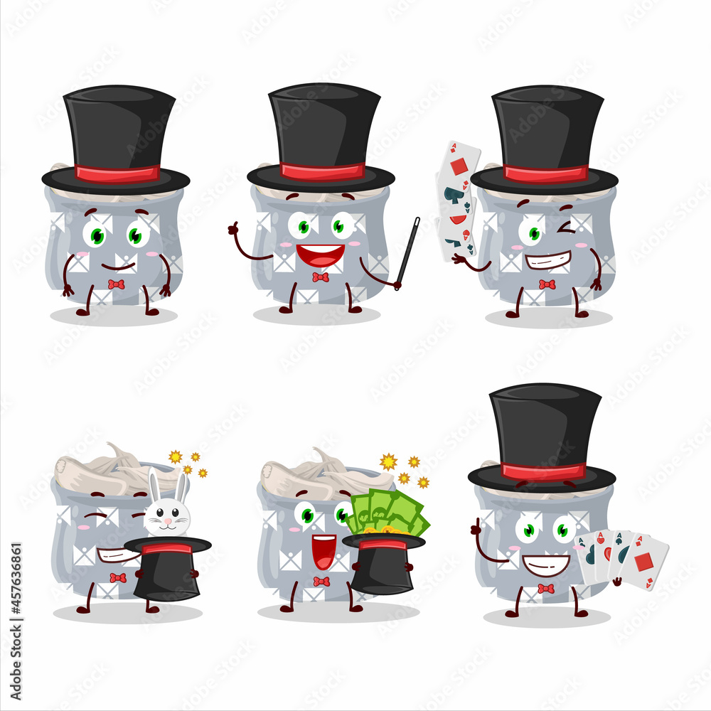 A bowl of garlic Magician cartoon character perform on a stage A bowl of garlic Magician cartoon character perform on a stage