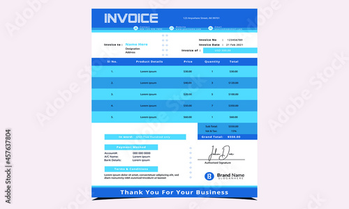 Invoice Design Template with Creative Designs