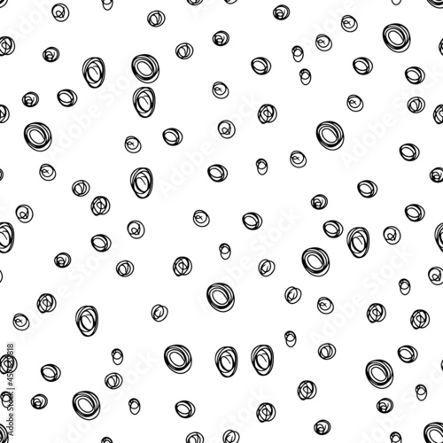 Abstract doodle black and white seamless pattern.
