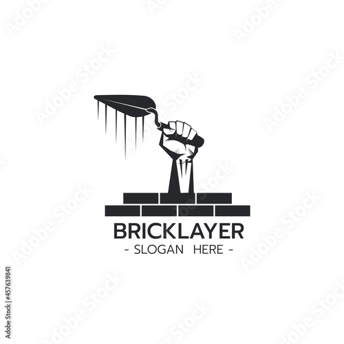 Bricklayer logo template vector illustration