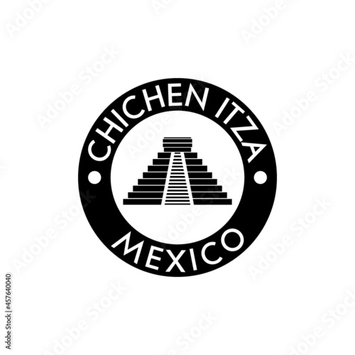 Chichen Itza Mexico icon isolated on white background