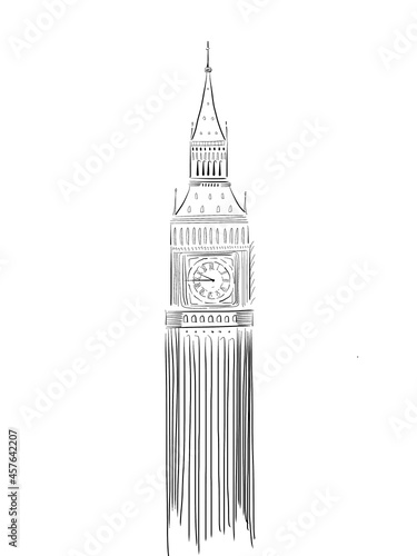 Sketch london black on white background