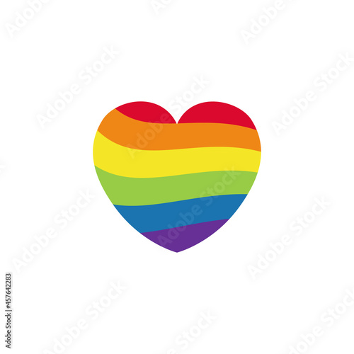 Free Download Pride LGBT heart vector icon. Lesbian gay bisexual and transgender community concept. Flat design symbol isolated on white background. LGBTQ movement element raindow colored for banner, card, poster - GFXLoad