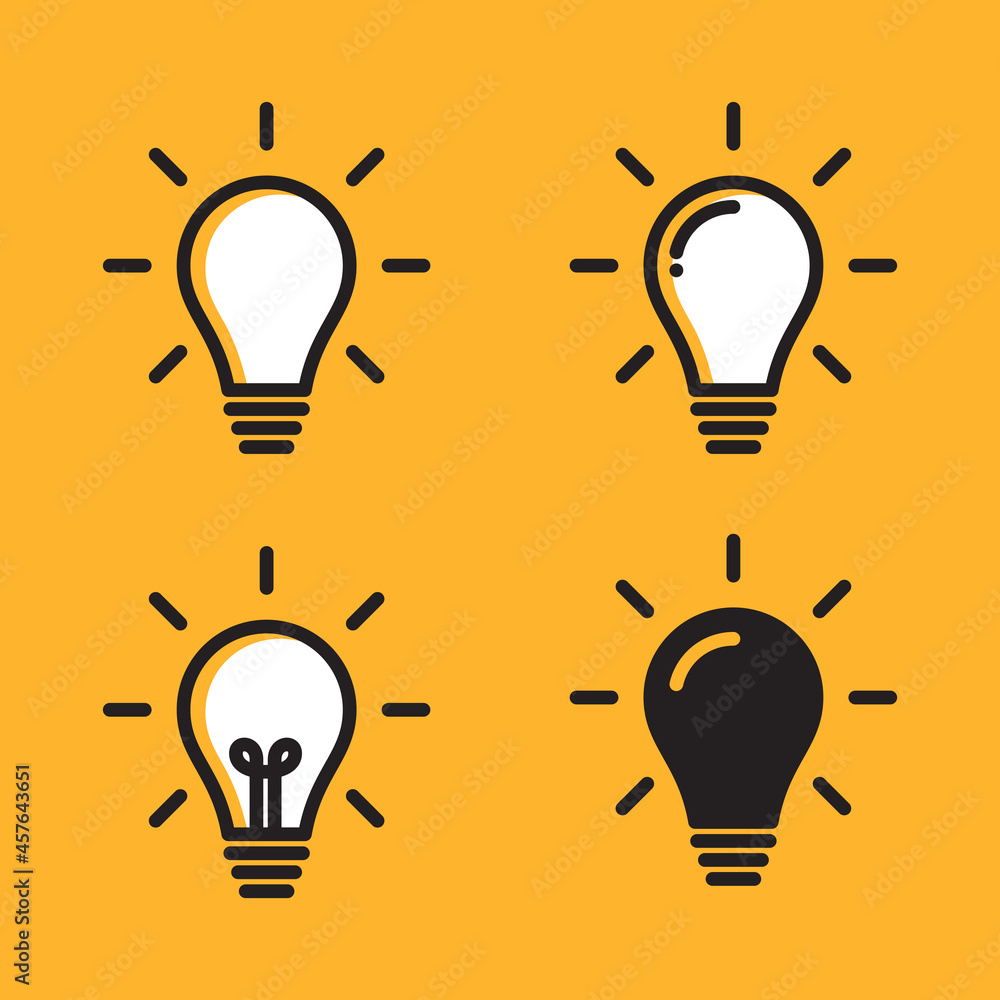 Flat vector illustration of light bulb. Suitable for infographic element, creative idea and business plan. Flat vector illustration of light bulb. Suitable for infographic element, creative idea and business plan.