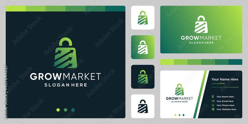 Template design logo shopping bag abstract with symbol arrow. Business card design. Template design logo shopping bag abstract with symbol arrow. Business card design.