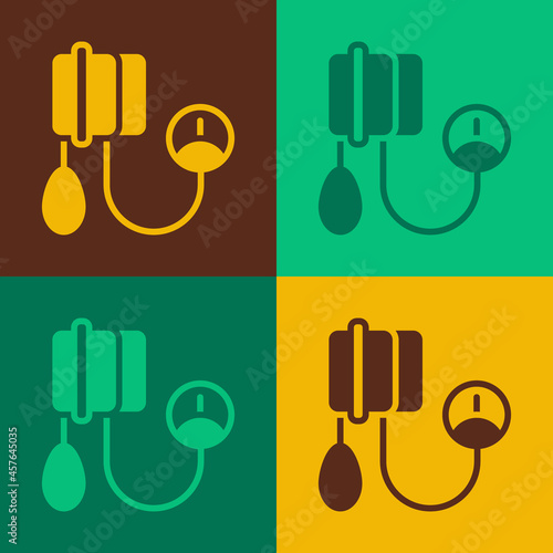 Pop art Blood pressure icon isolated on color background. Vector