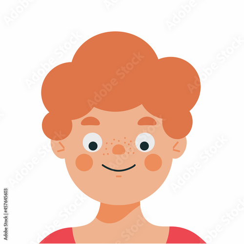 Young man face. Vector illustration of man avatar in flat style.