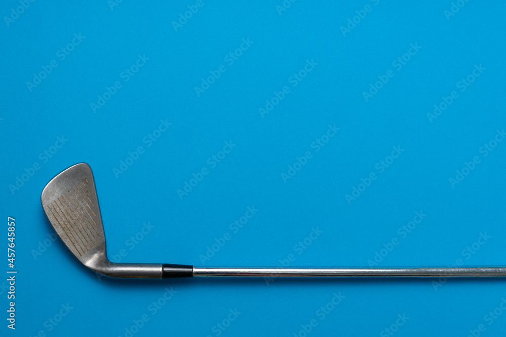 golf club on blue background, sport concept golf club on blue background, sport concept