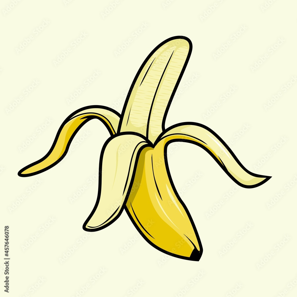Banana Open Cartoon Illustration Cartoon Stock Vector Adobe Stock