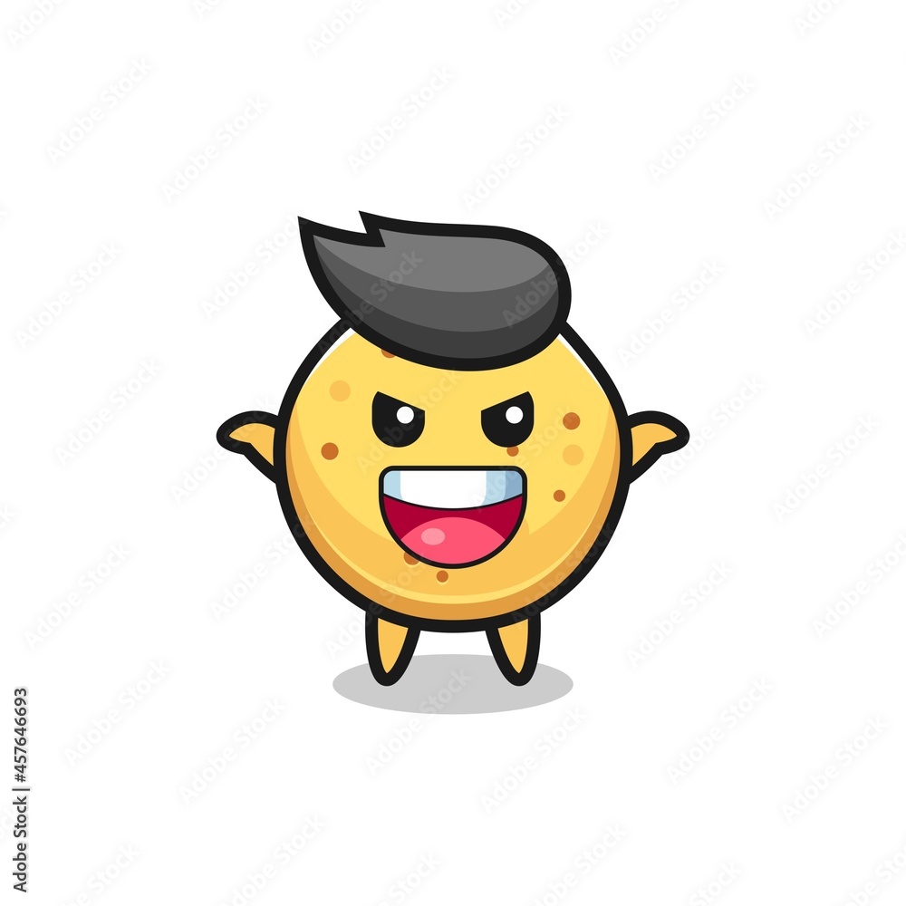 the illustration of cute potato chip doing scare gesture the illustration of cute potato chip doing scare gesture