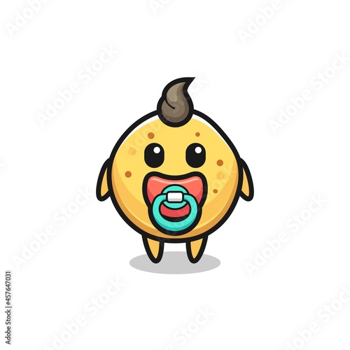 baby potato chip cartoon character with pacifier