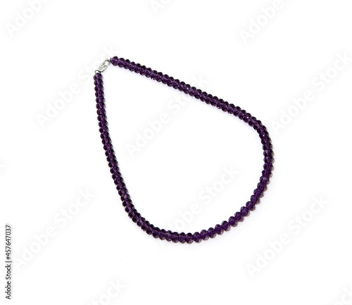 Women's jewelry. beads with beads on the clasp .bijouterie. on a white isolated background, top view. 