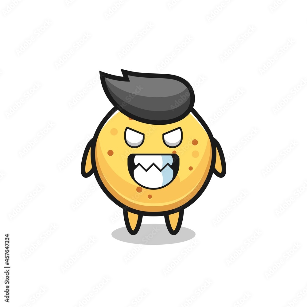 evil expression of the potato chip cute mascot character evil expression of the potato chip cute mascot character