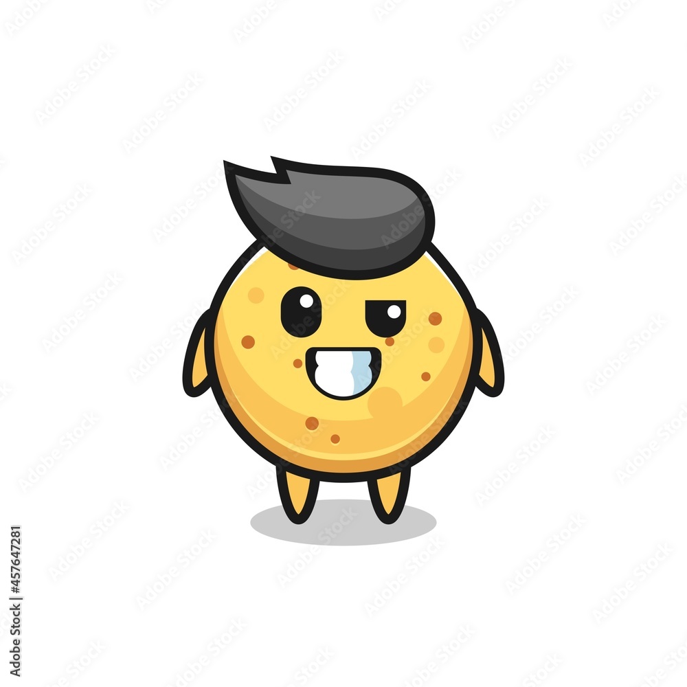 cute potato chip mascot with an optimistic face