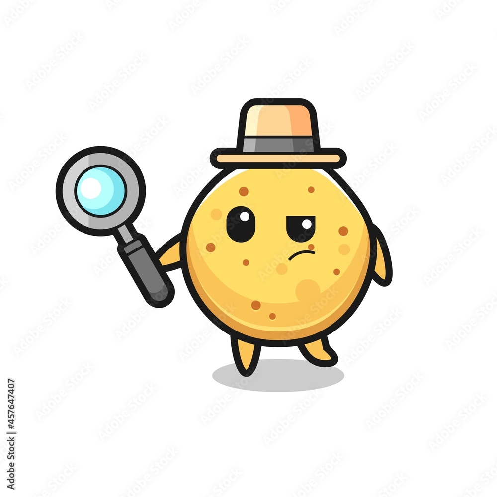 Fototapeta premium potato chip detective character is analyzing a case