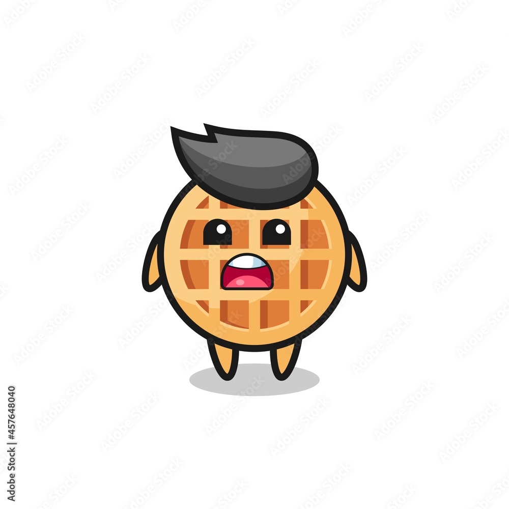 circle waffle illustration with apologizing expression, saying I am sorry