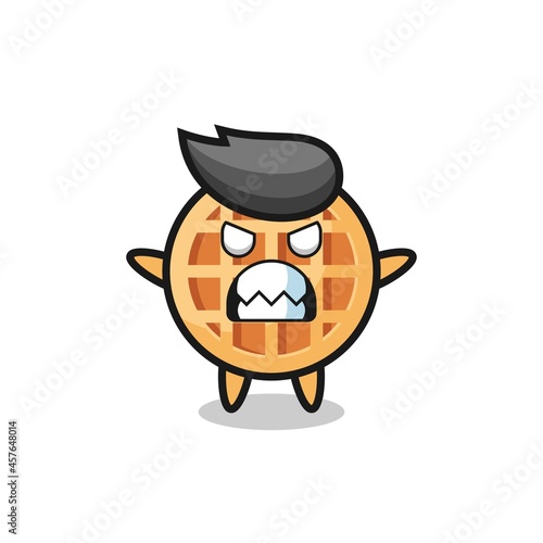 wrathful expression of the circle waffle mascot character