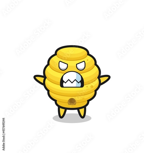 wrathful expression of the bee hive mascot character