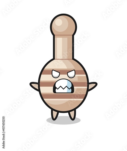 wrathful expression of the honey dipper mascot character