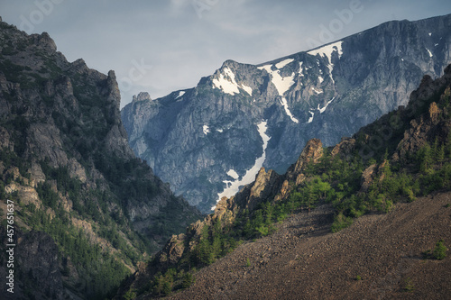 Mountain range of Sochi. Incredibly beautiful rocks. Rock climbing, hiking and travel. Great height.