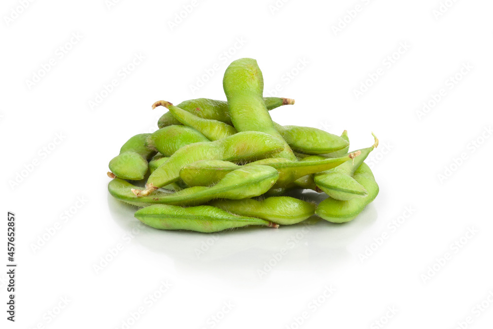 Edamame portion with white background Edamame portion with white background