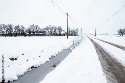 Snowy landscape, snow, snowfall