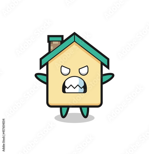 wrathful expression of the house mascot character