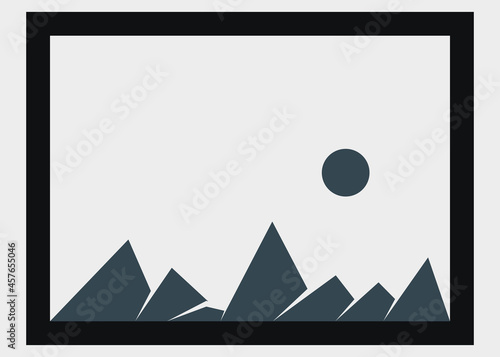 Geometric Mountains silhouette landscape art poster illustration