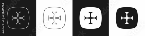 Set Crusade icon isolated on black and white background. Vector
