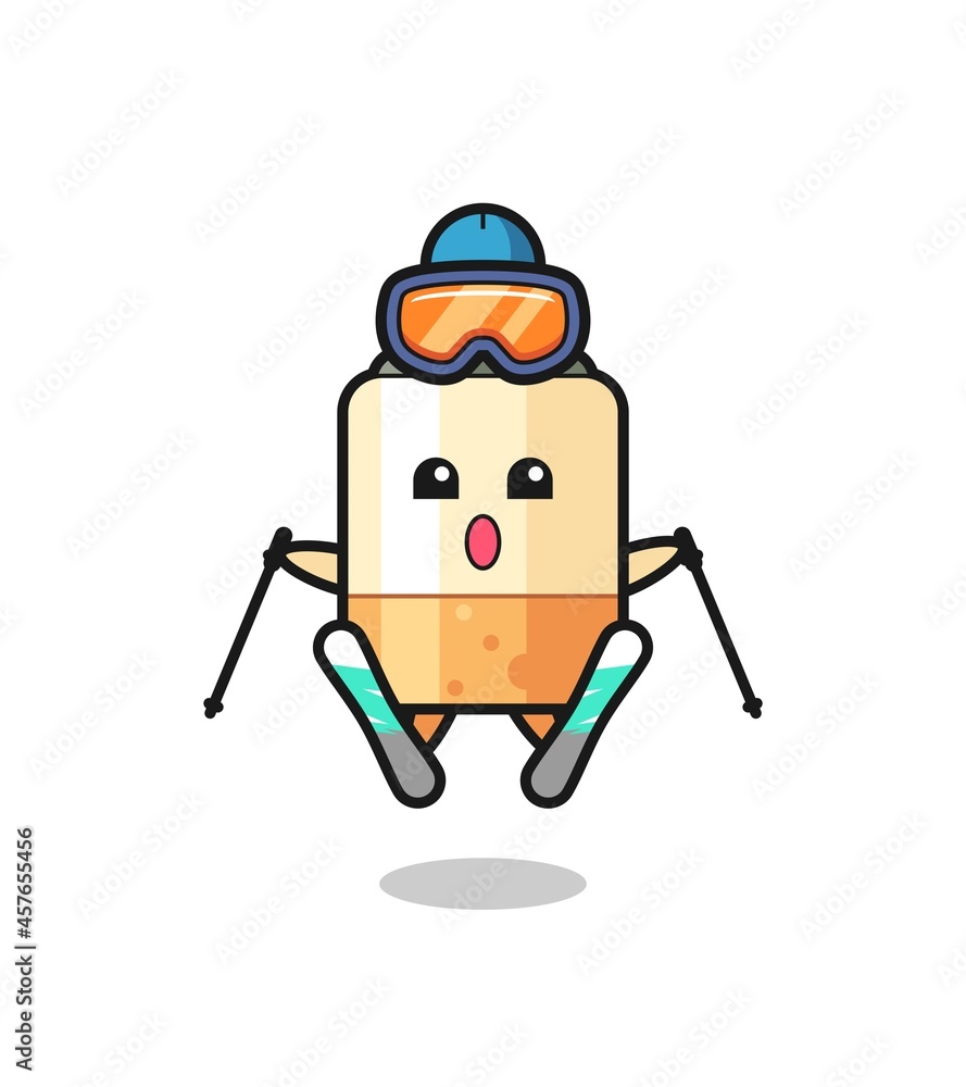 cigarette mascot character as a ski player cigarette mascot character as a ski player