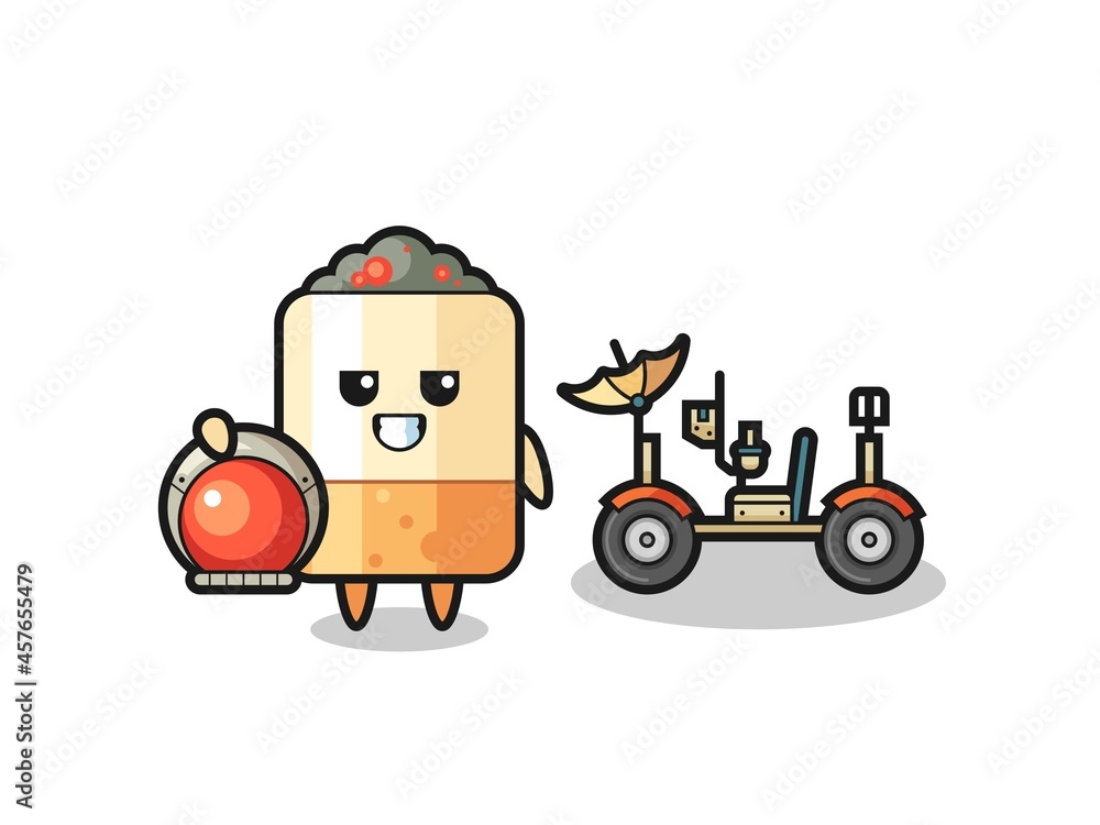 the cute cigarette as astronaut with a lunar rover the cute cigarette as astronaut with a lunar rover
