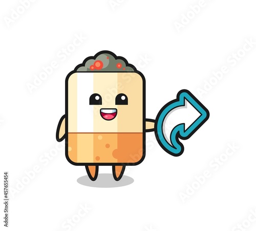 cute cigarette hold social media share symbol