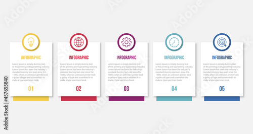 Presentation business infographic template with 5 options