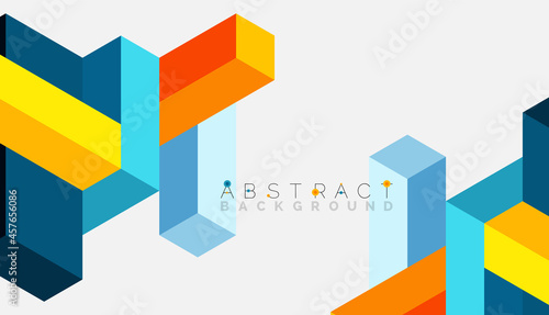 Abstract background. 3d cubes, cubic elements and blocks. Techno or business concept for wallpaper, banner, background, landing page