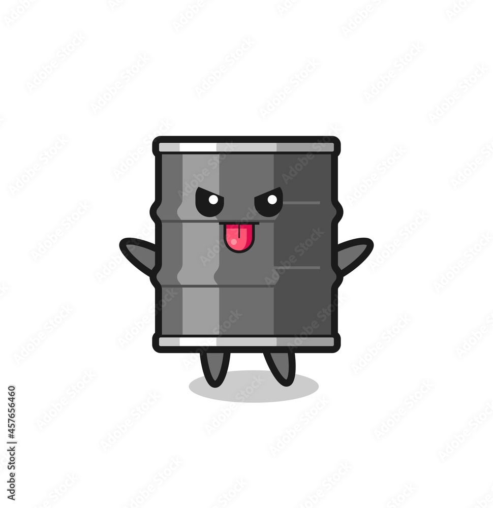naughty oil drum character in mocking pose naughty oil drum character in mocking pose
