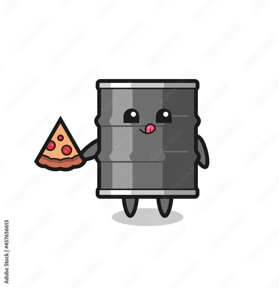 cute oil drum cartoon eating pizza cute oil drum cartoon eating pizza