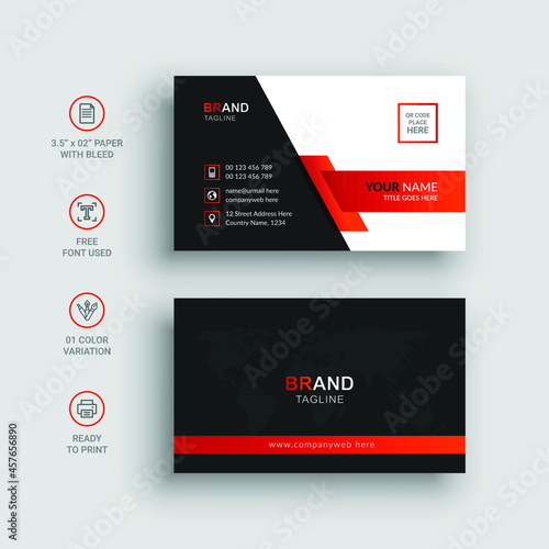 Modern Business Card Template Design, Minimalist Visiting Crad