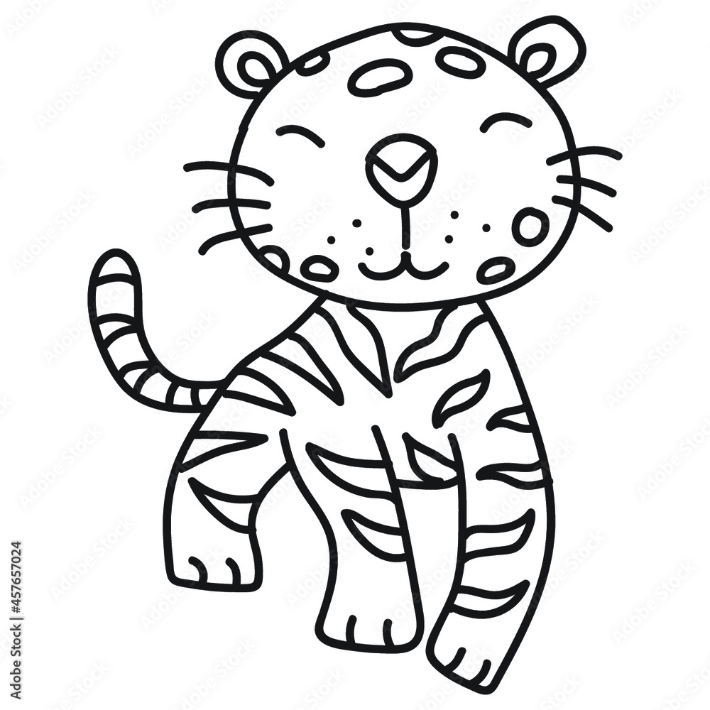 cute tiger line icon cute tiger line icon