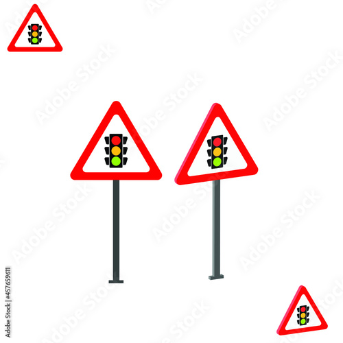 traffic Light sign with 3d view 