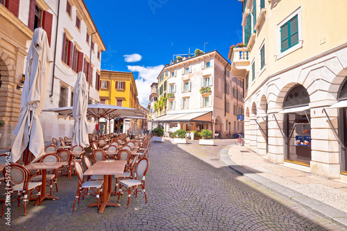 Street of Verona cafe and architecture view