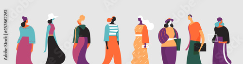 Collezione di diversi personaggi maschili e femminili. Illustrazione vettoriale