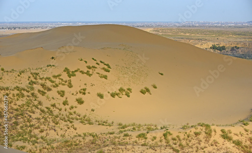 The largest sand dune in Europe  Russia  Dagestan Republic  Sarykoum barkhan  