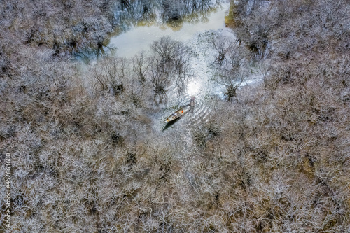 Aerial view of Ru Cha mangroves, Hue, Vietnam