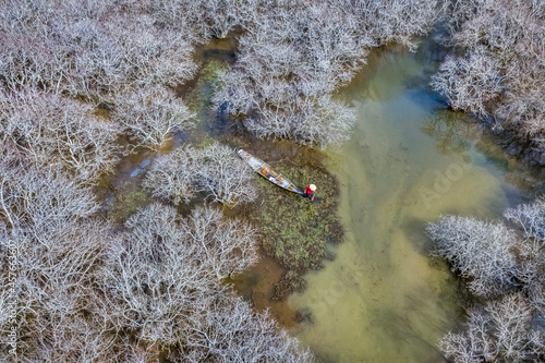 Aerial view of Ru Cha mangroves, Hue, Vietnam