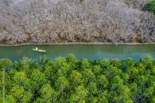 Aerial view of Ru Cha mangroves, Hue, Vietnam