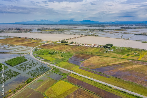 Aerial view of Ru Cha mangroves, Hue, Vietnam