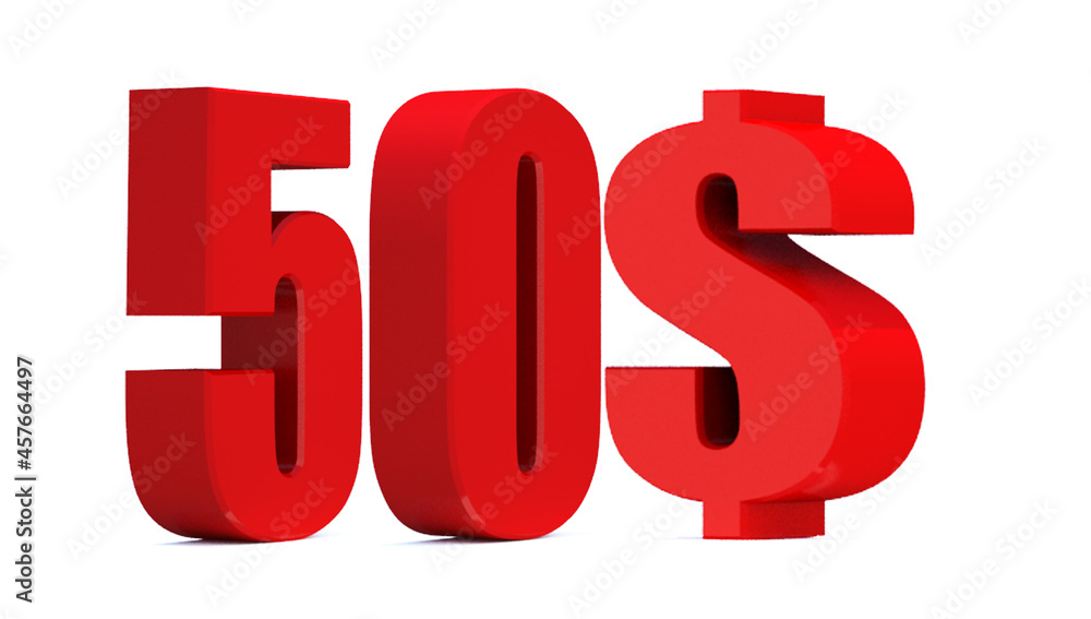 50 dollar word on white background. 3d illustration 50 dollar word on white background. 3d illustration