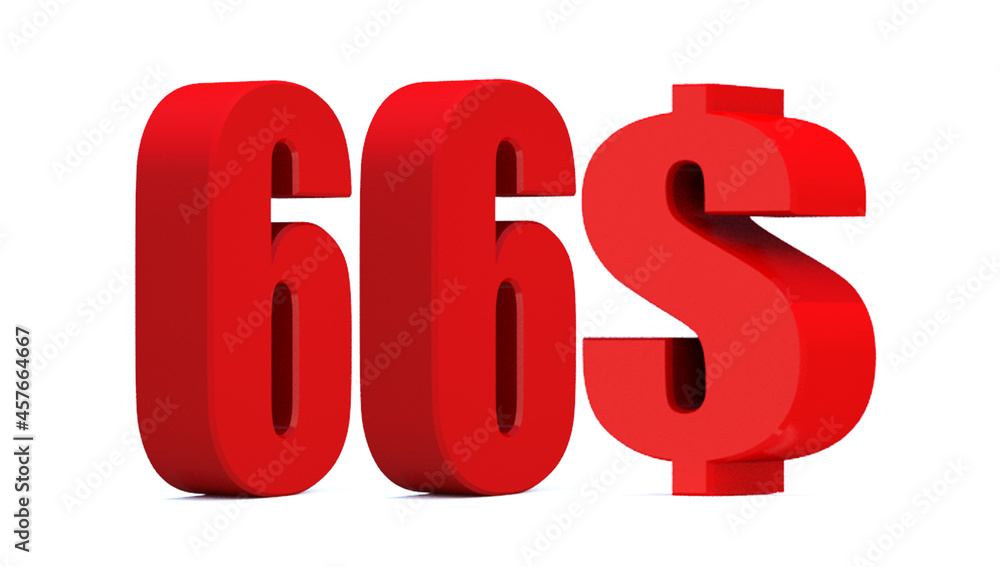 66 dollar word on white background. 3d illustration 66 dollar word on white background. 3d illustration
